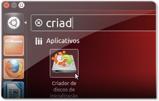 1Lançar o criador de discos do UbuntuM